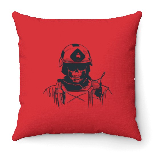 Special Forces Skull Throw Pillows