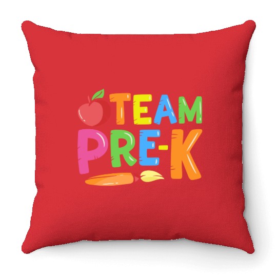 Team Pre-K Back To School Pre Kindergarten Teacher Throw Pillows