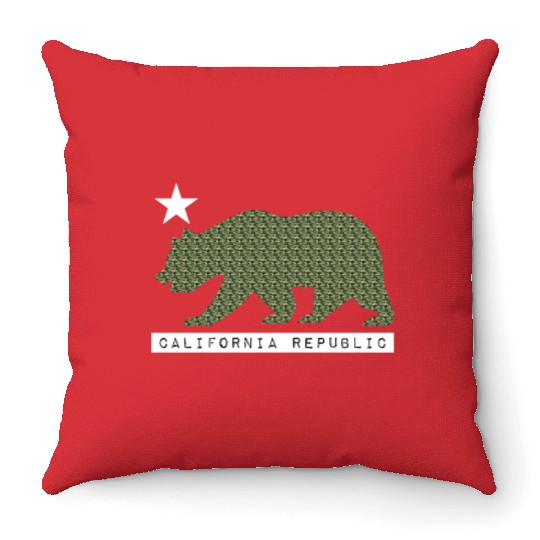 California Bear Throw Pillows