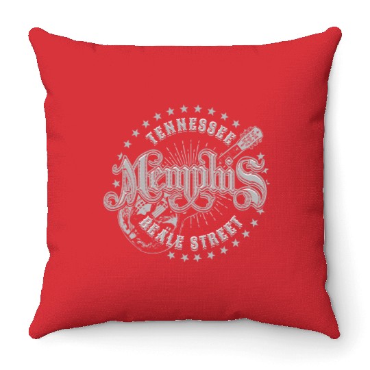 Memphis Tennessee Beale Street Throw Pillows