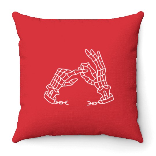 Skeleton Hands Funny Throw Pillows