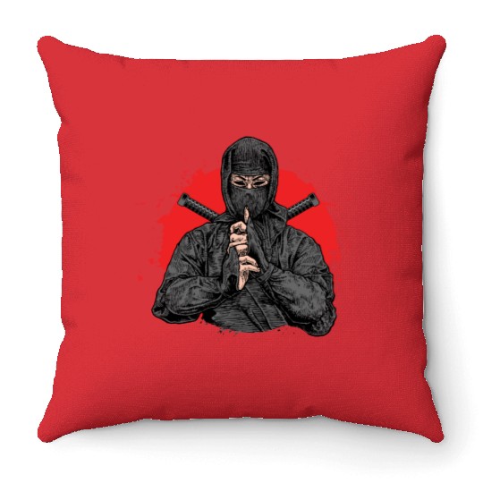 Ninja Samurai Kendo Katana Japan Yakuza Shinobi Throw Pillows