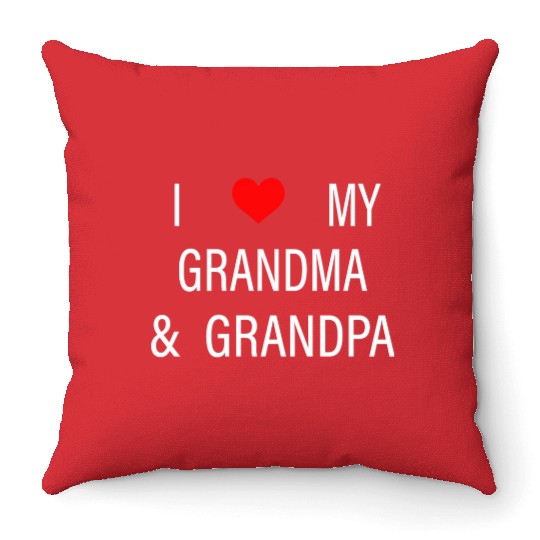 I Love My Grandma and Grandpa Throw Pillows