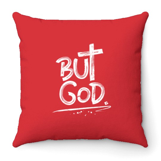 But God Cross Christian Throw Pillows