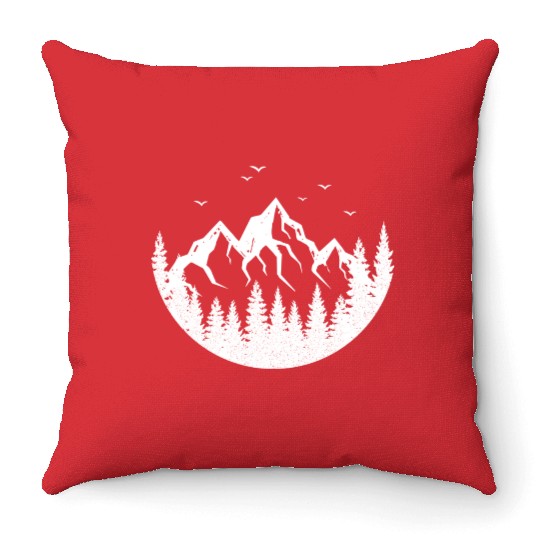 Mountain nature summer hiking alps outdoor trees Throw Pillows