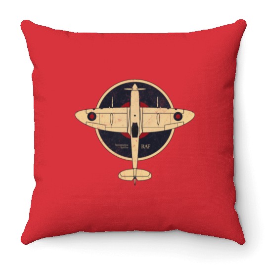 Supermarine Spitfire UK WW2 RAF Throw Pillows