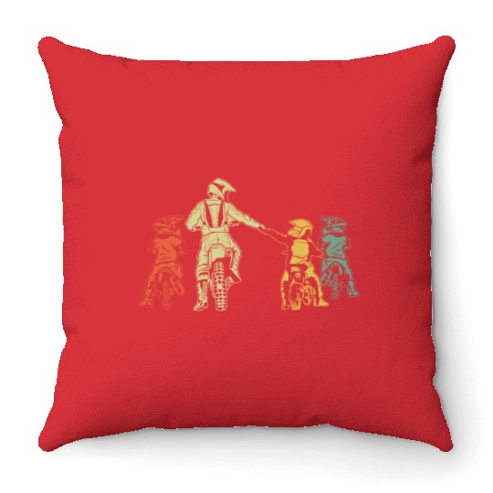 dirt bike dad Throw Pillows for fathers day
