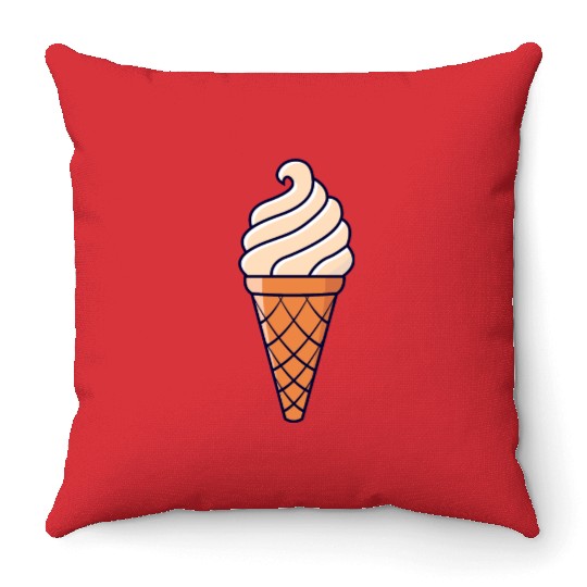 SOFT ICE CREAM ICE CUP WAFFLE ICE CREAM GIFT IDEA Throw Pillows