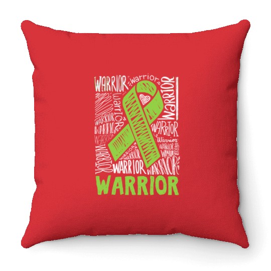 Non-Hodgkins Lymphoma Warrior Lime Green Awareness Throw Pillows