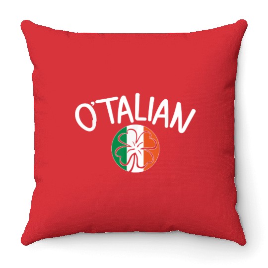 Saint Patricks Day Graphic Shamrocks Irish Italian Throw Pillows
