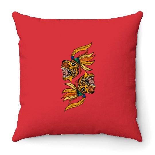 Aztec Warior Jaguar Maya Inca Culture Throw Pillows
