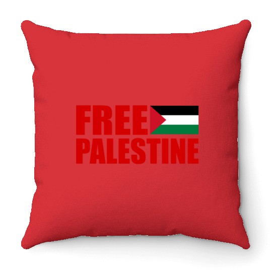Free palestine Throw Pillows