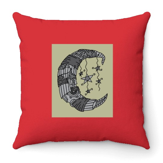 Moon Stars In The Dark Night Throw Pillows