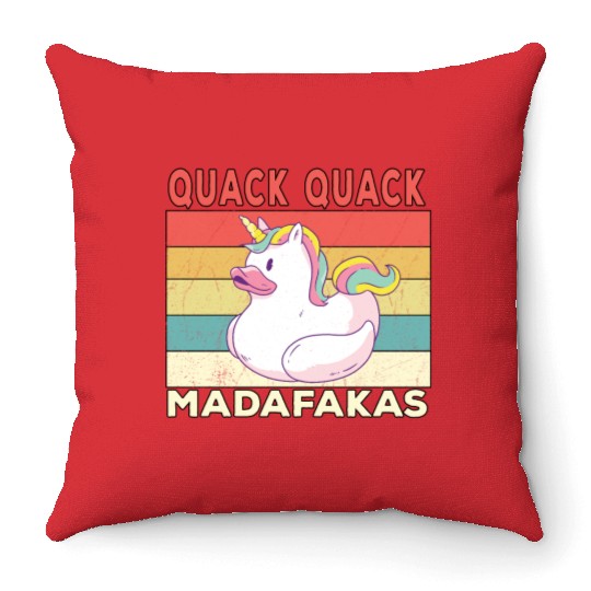 Funny Duck Sayings Ducks Quack Quack Madafakas Throw Pillows