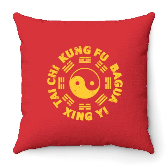 Kung Fu Tai Chi Xing Yi Bagua Chinese Martial Arts Throw Pillows