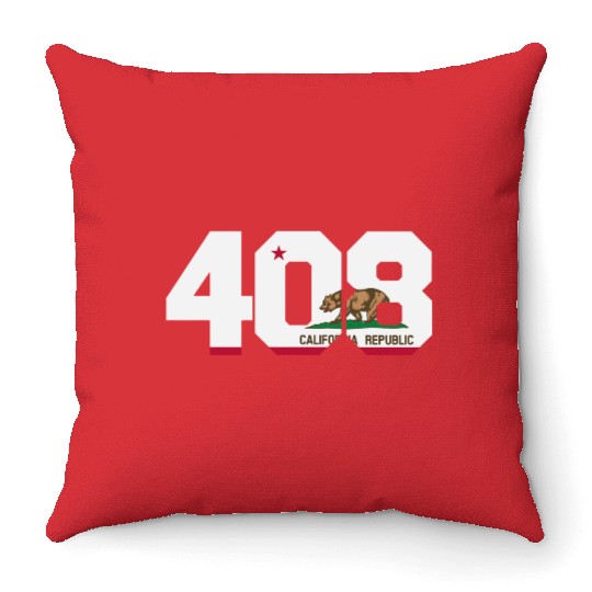 Area Code 408 San Jose California Throw Pillows
