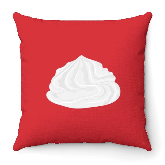 snow-white delicious whipped cream for garnish Throw Pillows