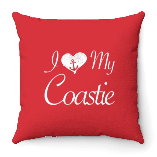 I Love My Coastie Coast Guard Gift Throw Pillows