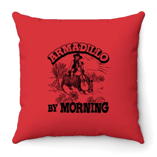 Armadillo By Morning Texas Amarillo Country Song Throw Pillows