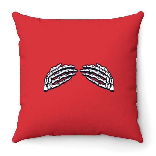 Women's Skeleton Hands Breasts Throw Pillows