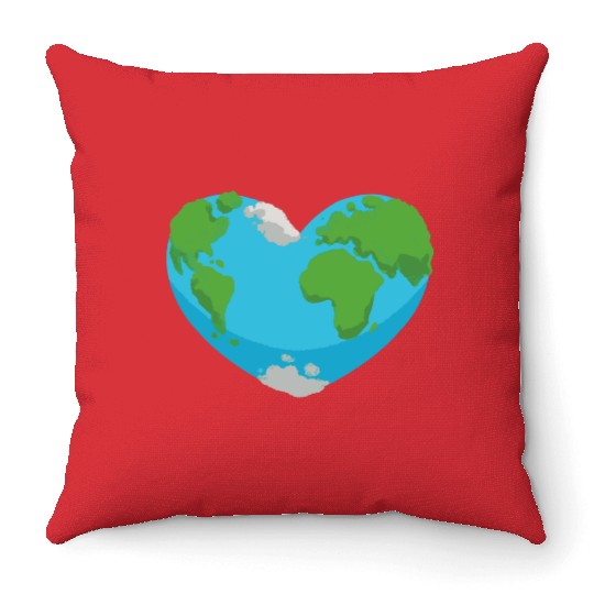 Earth heart nature planet design Throw Pillows