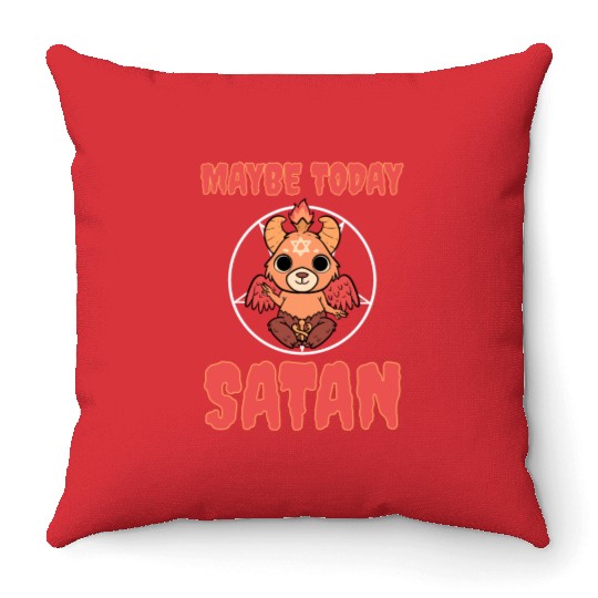 Baphomet Maybe Today Satan Throw Pillows