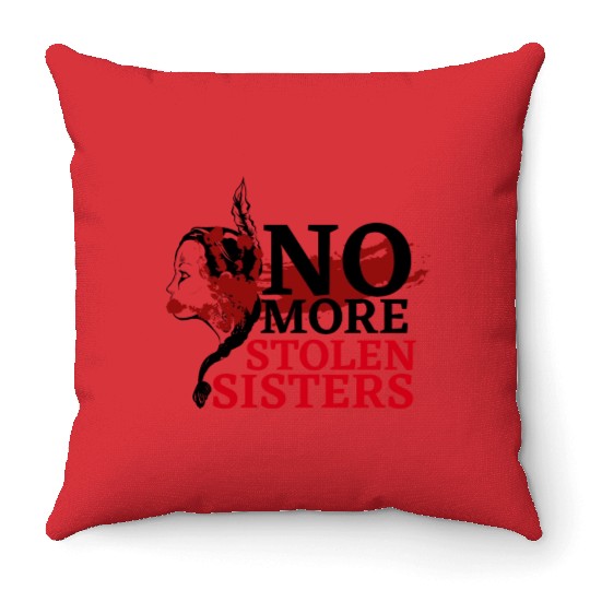 No MS Sisters/MMIW Girl Native American Throw Pillows