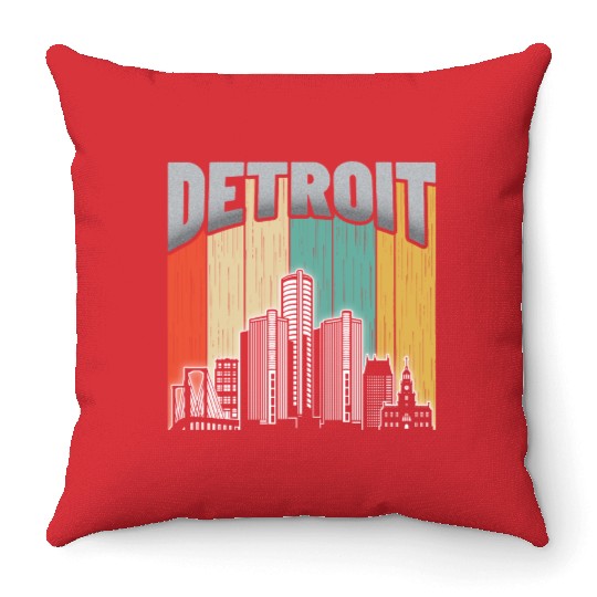 Detroit Michigan Throw Pillows