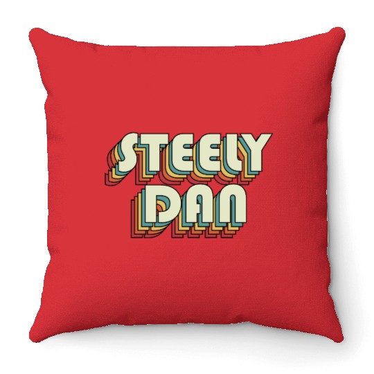 Steely Dan | Unique Retro Faded-Style Typography Throw Pillows