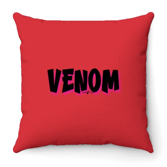 Venom | Neon Hot Pink Shadow Throw Pillows