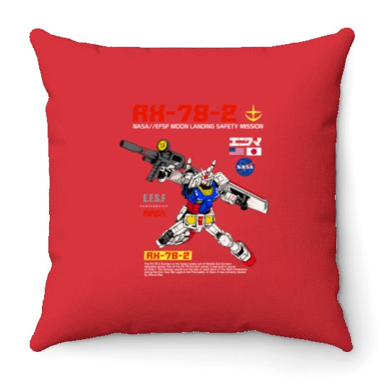 Rx-78-2 Gundam Throw Pillows