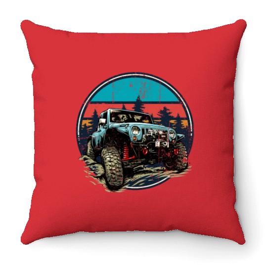 Jeep Offroad Throw Pillows