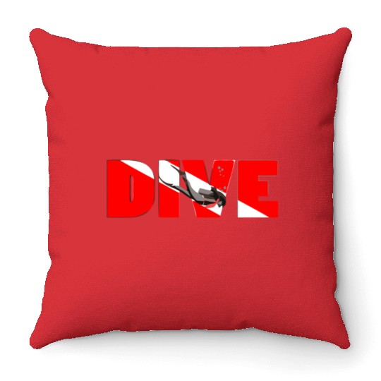 Scuba Diving Dive Throw Pillows