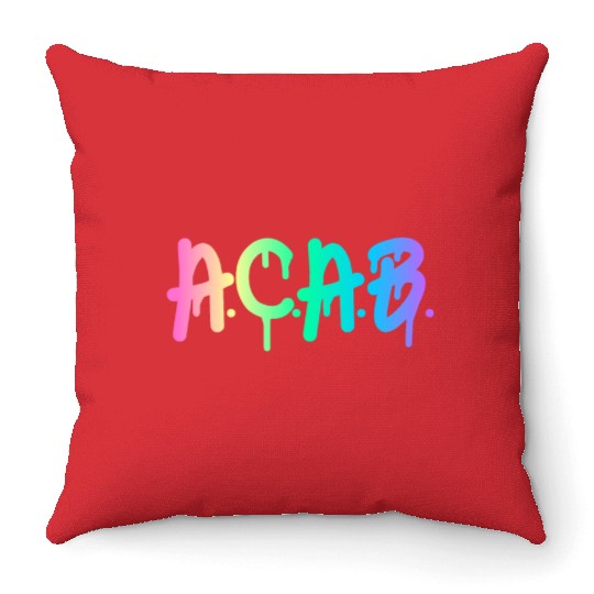 ACAB Rainbow Drip Throw Pillows