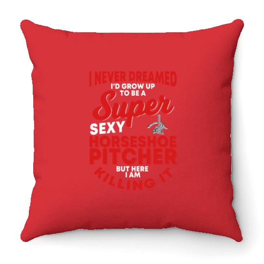 Horseshoe Pitcher Throw Pillows