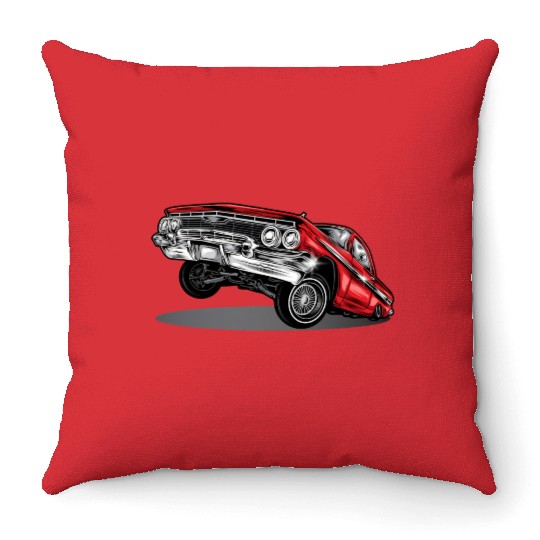 lowrider car Throw Pillows