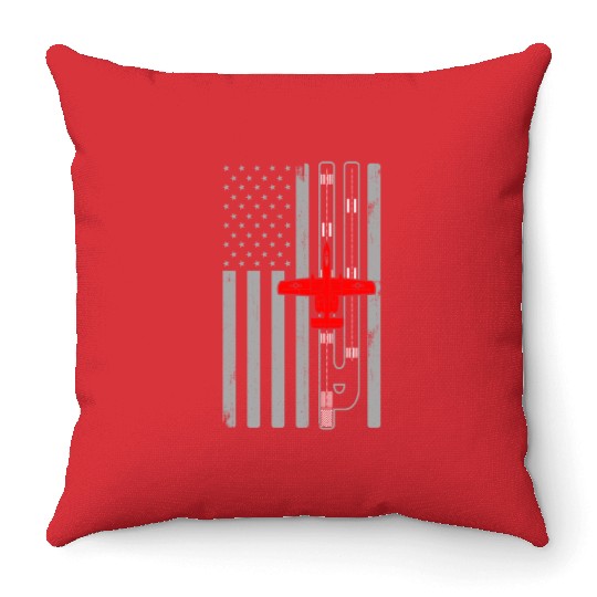 A-10 Warthog American Flag Runway A10 Thunderbird Throw Pillows