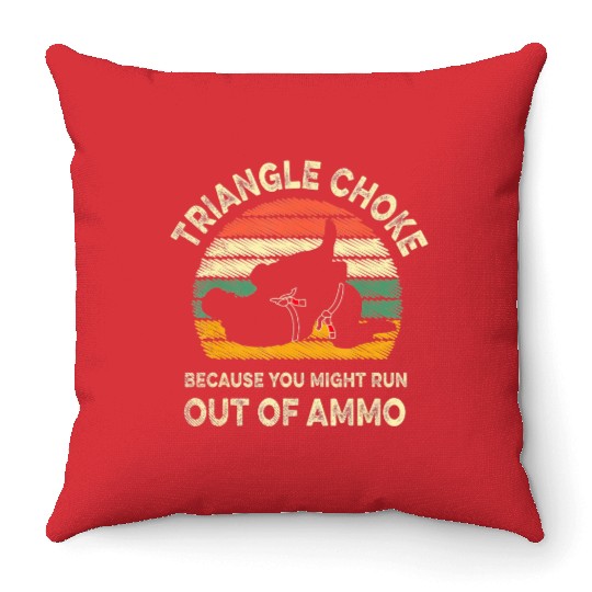 Jiu jitsu retro vintage Triangle choke BJJ MMA Throw Pillows