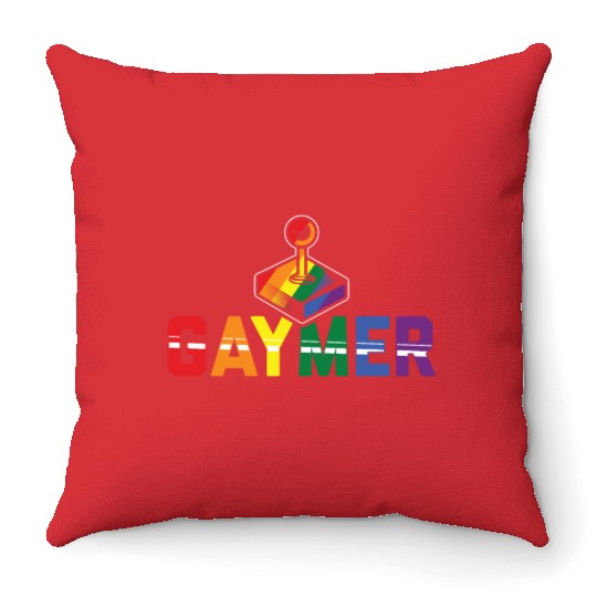 Gaymer Gay Gamer Rainbow Pride LGBT Controller Throw Pillows