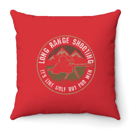 Retro Vintage Military Sniper Humorous Gift Idea Throw Pillows