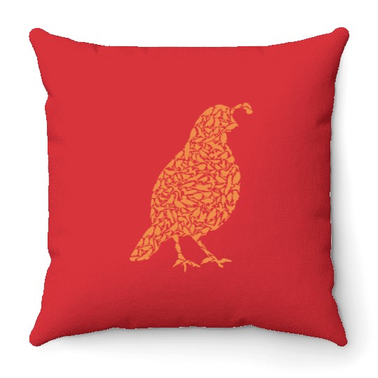Quail farmer gift ornamental bird Throw Pillows