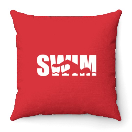 Swim Swimmer Throw Pillows