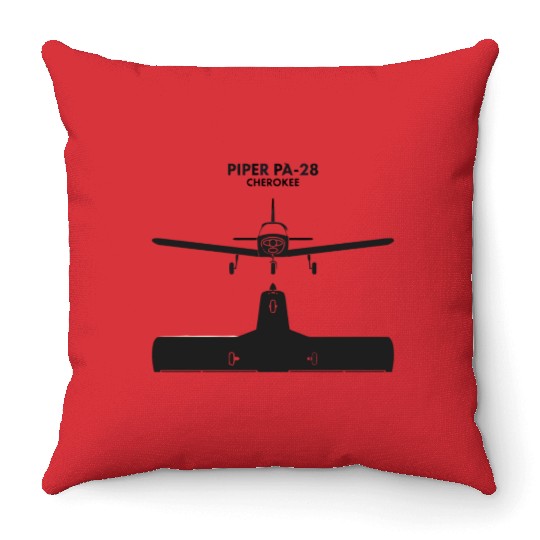 Piper PA 28 Cherokee Aircraft Throw Pillows
