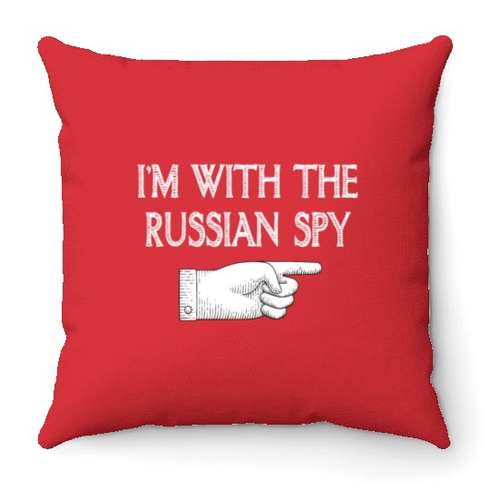 I'm With Russian spy Matching Halloween Costume Throw Pillows