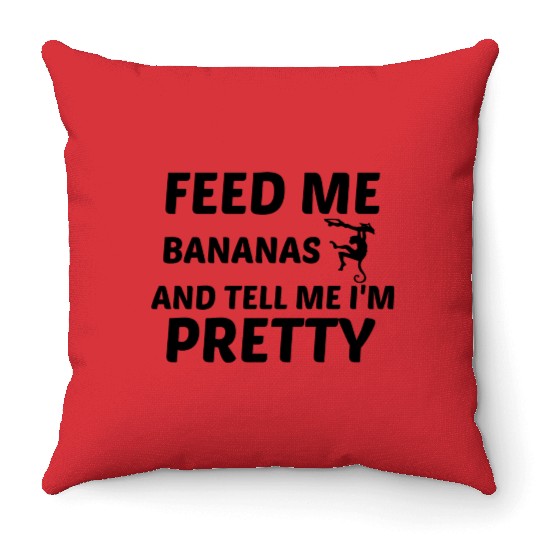 MONKEY BANANA FEED Throw Pillows
