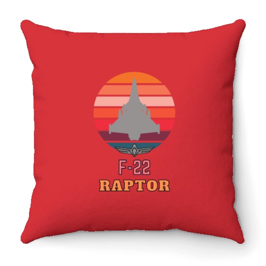 F-22 raptor Throw Pillows