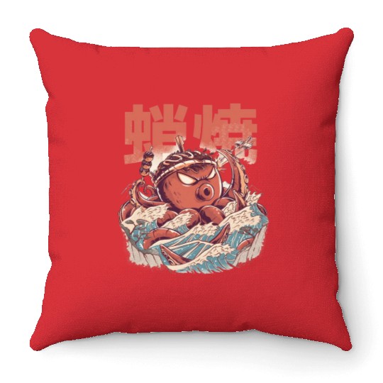 TAKOYAKI ATTACK Throw Pillows