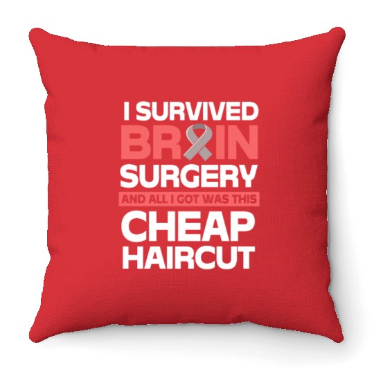 Brain Tumor Survivor I Survived Brain Surgery Throw Pillows