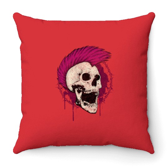 Punk rock Throw Pillows