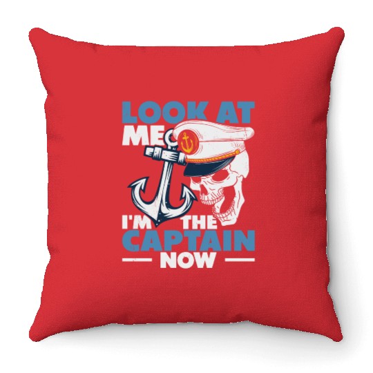 Captain Boat Lovers Fishermen Sailing Boating Throw Pillows